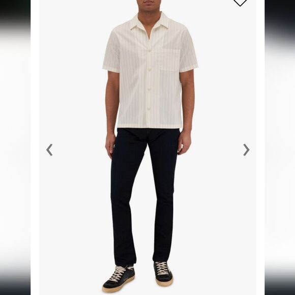 Vince NWT Bone Monte Striped Short Sleeve Shirt - Picture 1 of 9